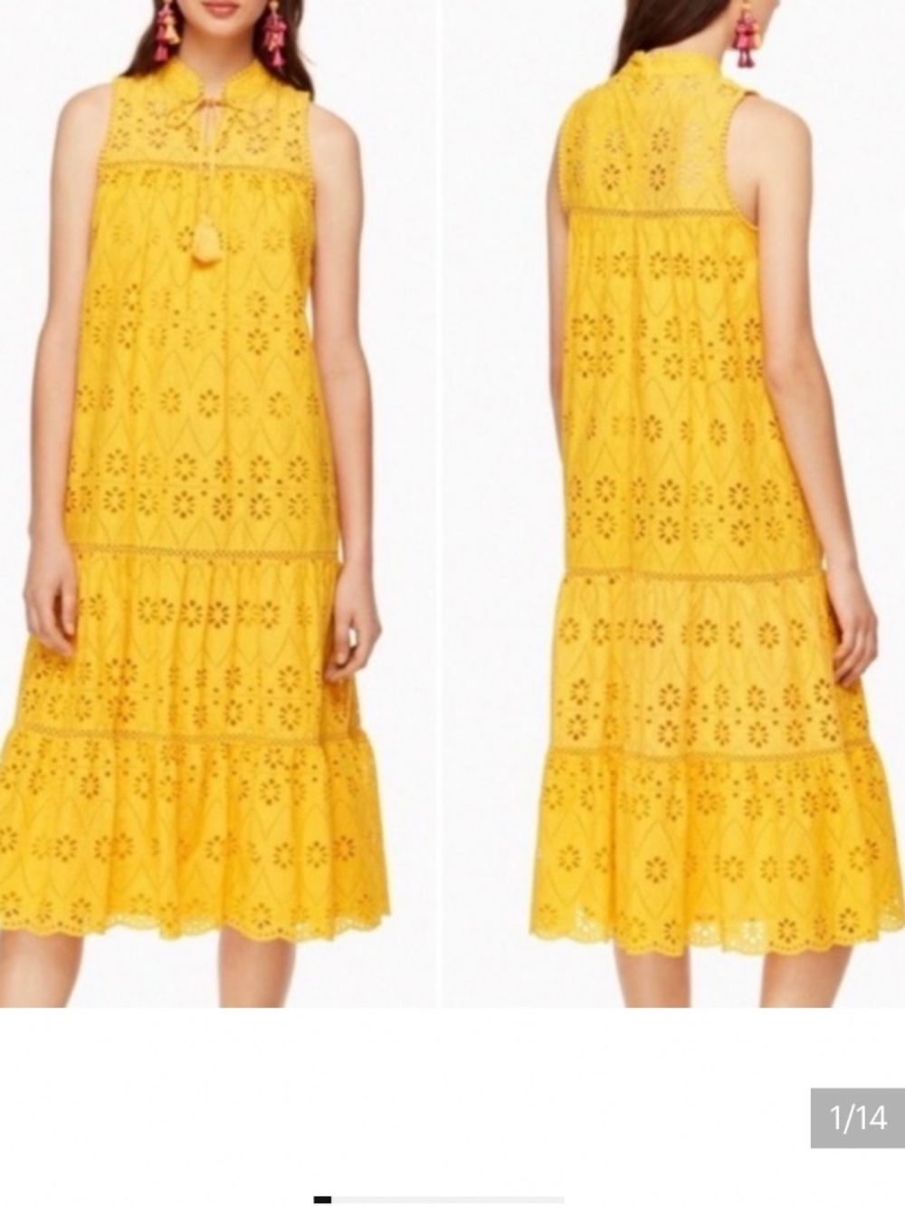 Kate Spade Yellow Eyelet Patio Dress